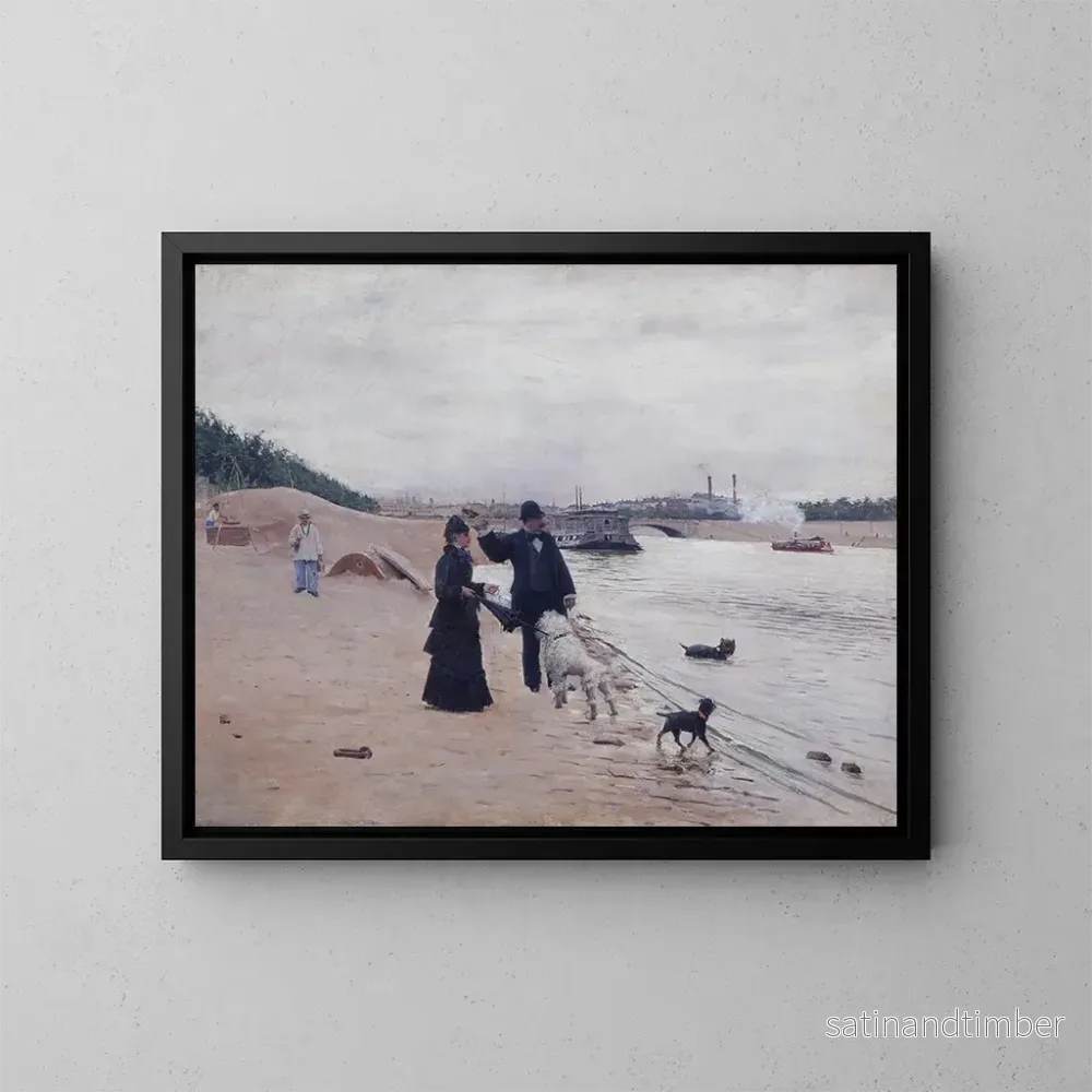 Reproduktion av målningen Les bords de la Seine - Jean Béraud