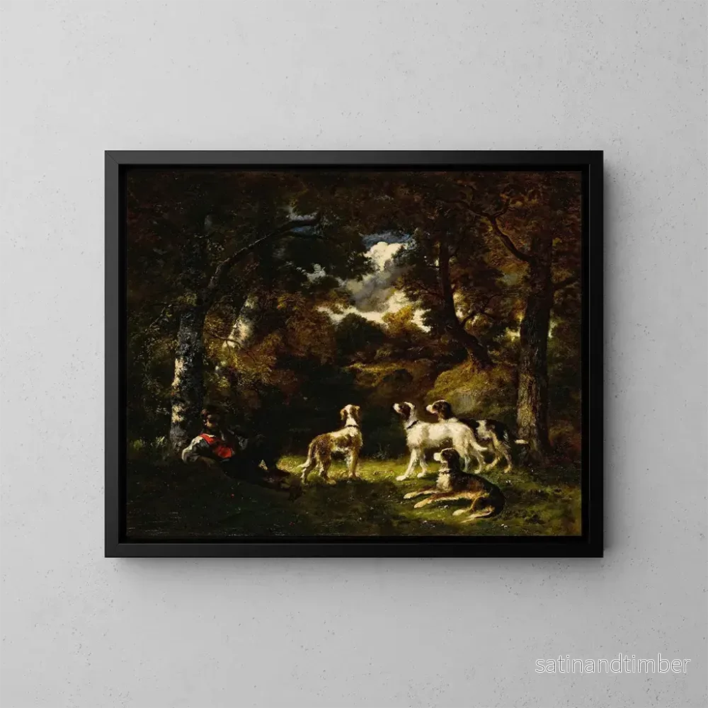 Reproduktion av målningen Repos de la chasse - Narcisse Virgile Diaz de la Peña