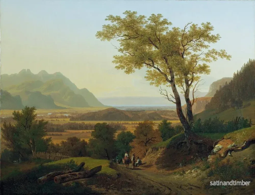 Reproduktion av målningen Landskap i låglandet med Genèvesjön - François Diday - Bild 2