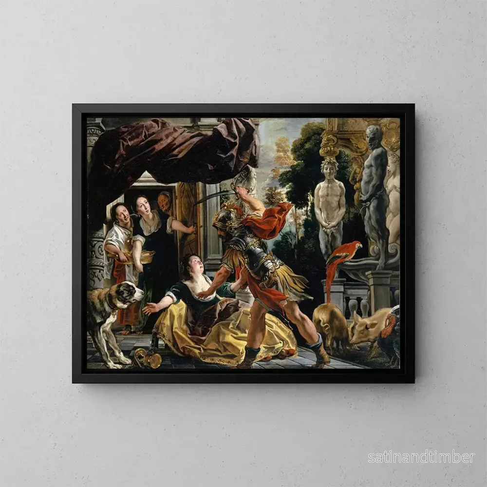 Reproduktion av målningen Ulysse menaçant Circé - Jacob Jordaens