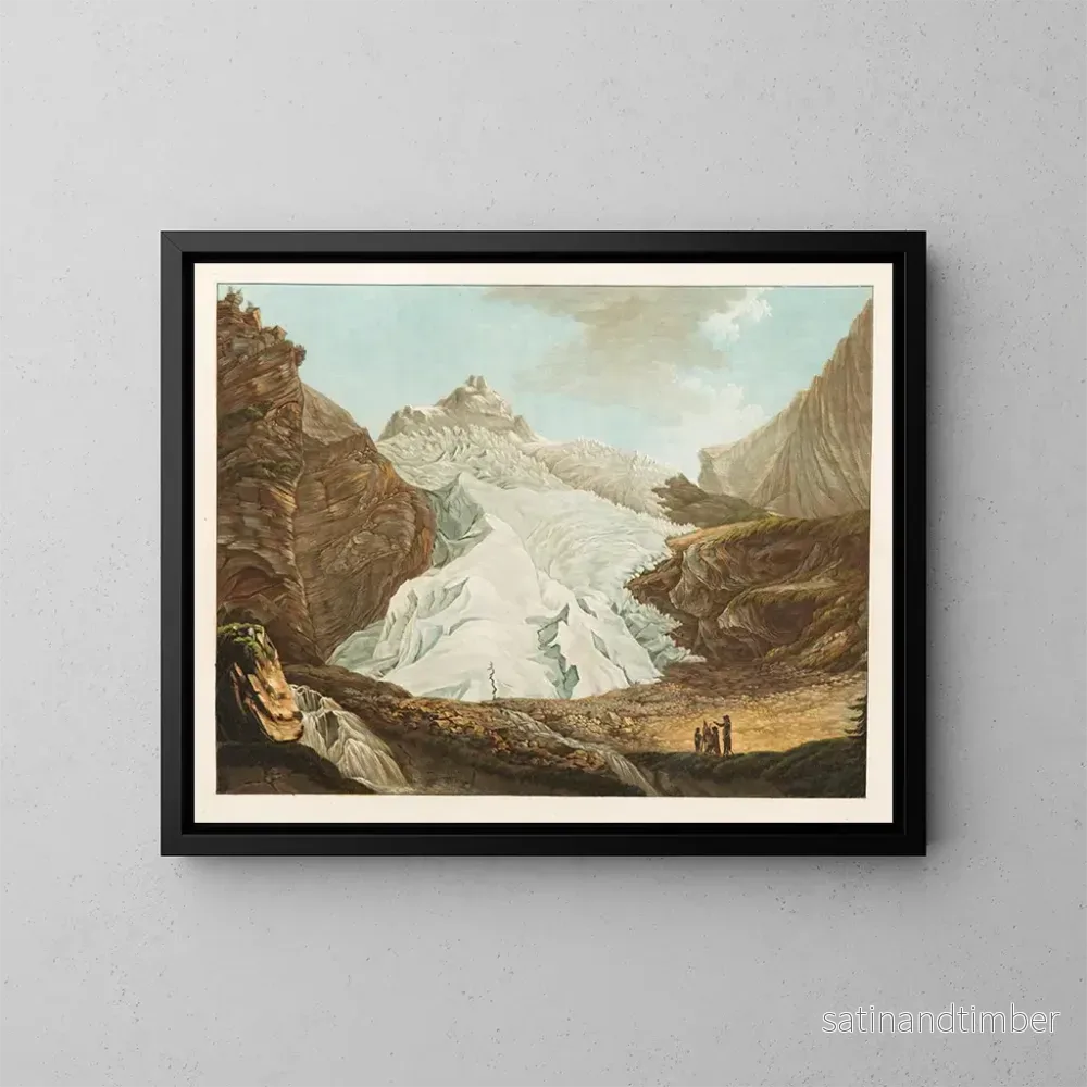 Reproduktion av målningen av Glacier de Rosenlaui i Hasli-området - Friedrich Rosenberg