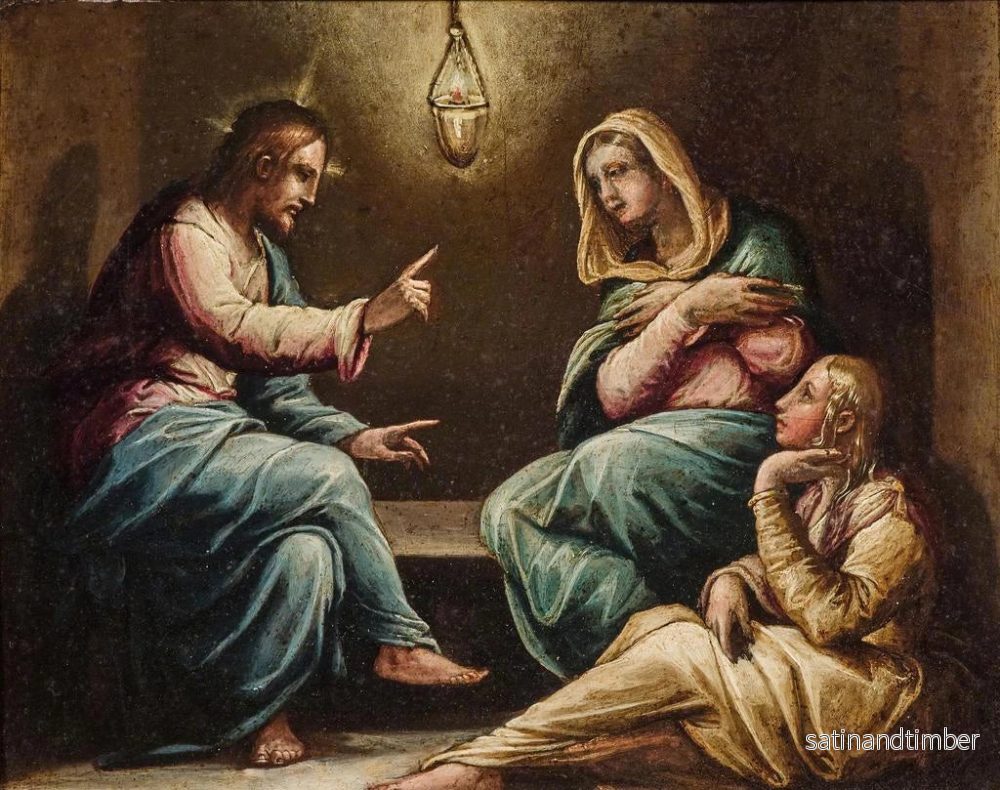 Reproduktion av målningen Le Christ dans la maison de Marthe et Marie - Giorgio Vasari et Atelier - Bild 2