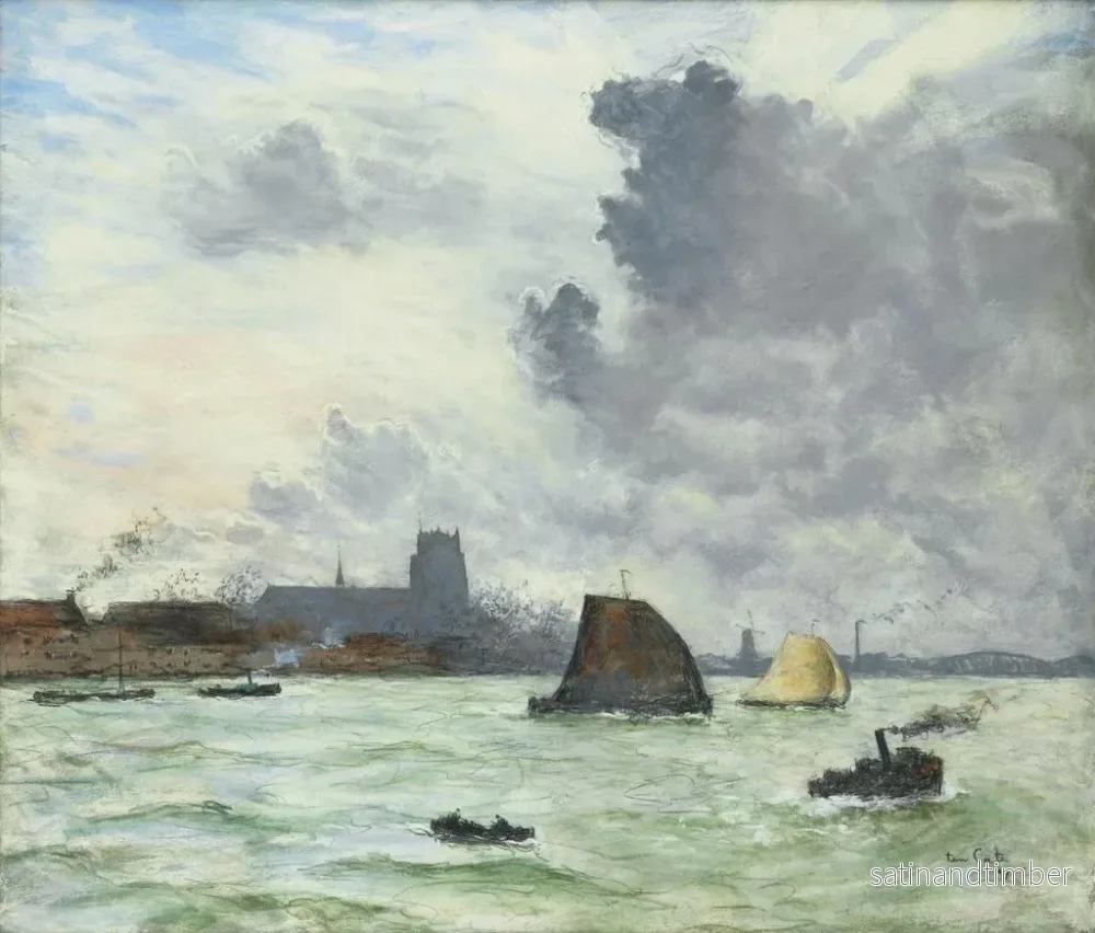 Reproduktion av målningen Vue du port de Dordrecht - Siebe Johannes ten Cate - Bild 2