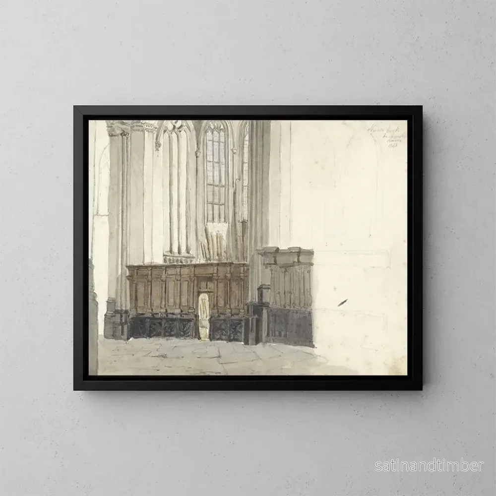 Reproduktion av målningen av Chapelle des Drapeniers i den Nya kyrkan i Amsterdam - Johan Adolph Rust