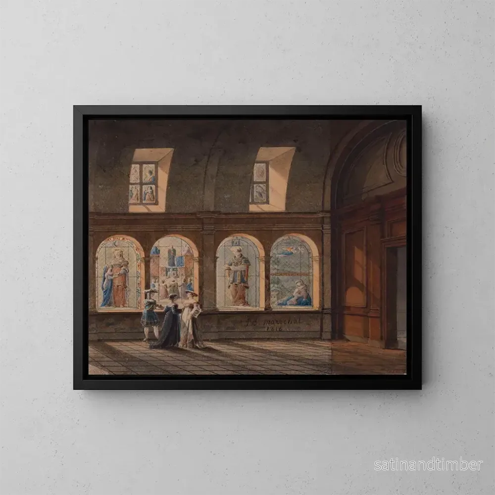 Reproduktion av målningen inomhusvy av klostret i Saint-Étienne-du-Mont-kyrkan – Jean Baptiste Marchal Reproduktion av målningen inomhusvy av klostret i Saint-Étienne-du-Mont-kyrkan – Jean Baptiste Marchal