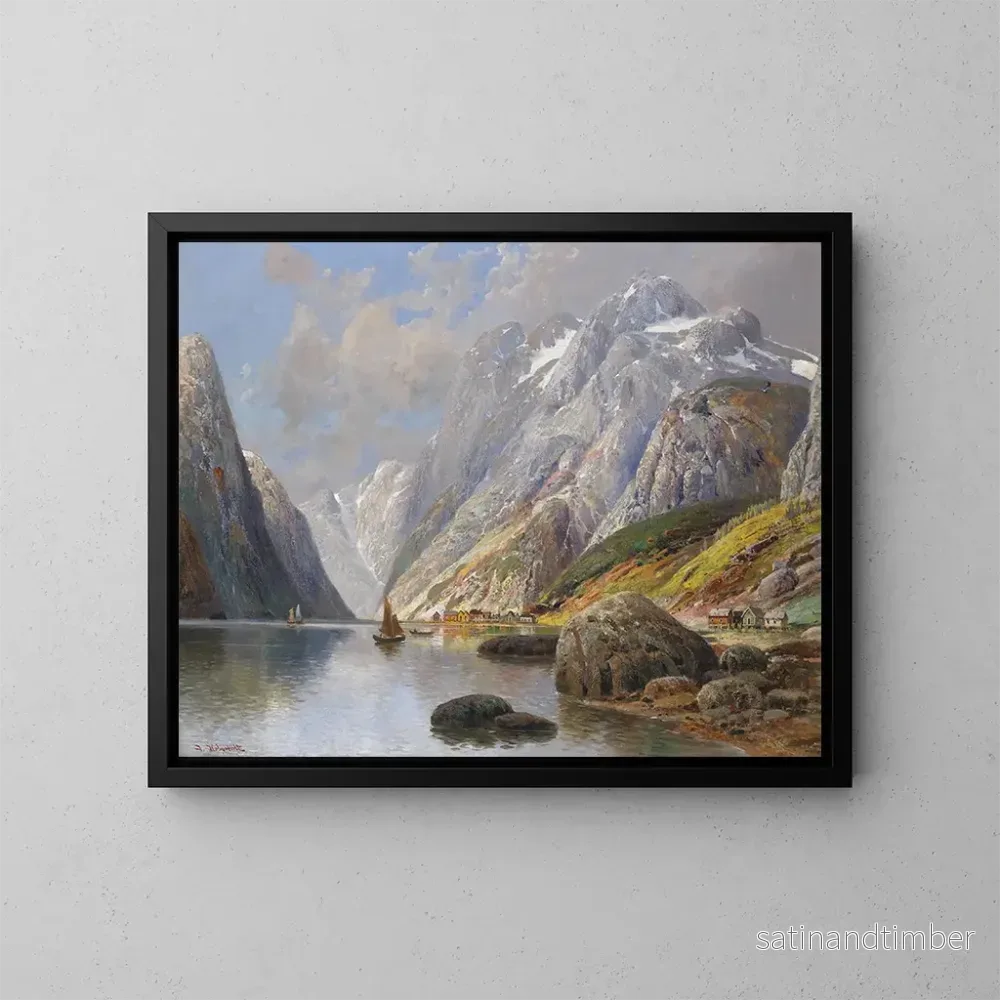 Reproduktion av målningen Landskap av Holmstedt-fjorden – Karl Kaufmann