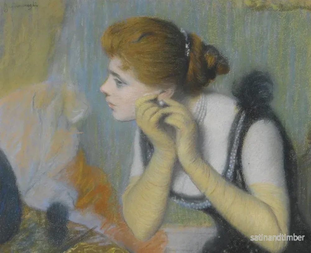 Reproduktion av målningen La perle - Federico Zandomeneghi - Bild 2