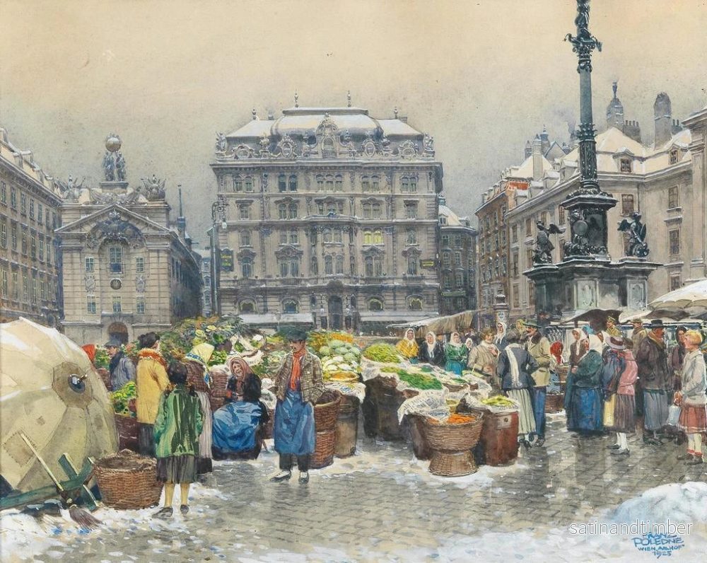 Reproduktion av målningen Le marché aux légumes Am Hof - Franz Poledne - Bild 2