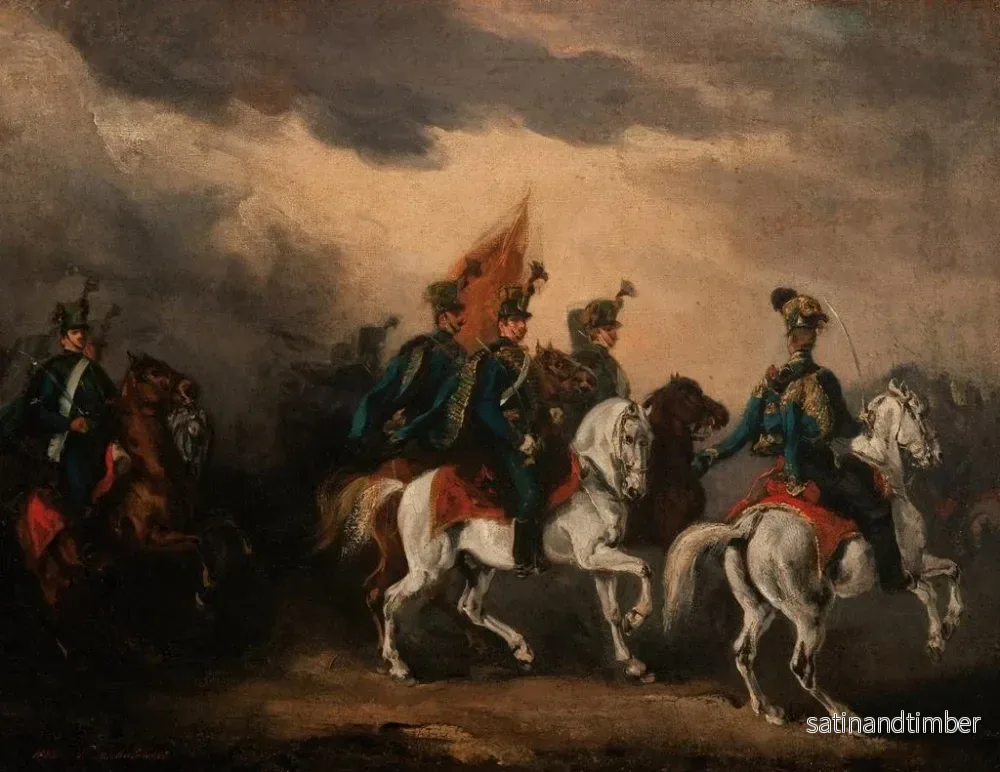 Reproduktion av målningen Hussards bleus - Piotr Michałowski - Bild 2