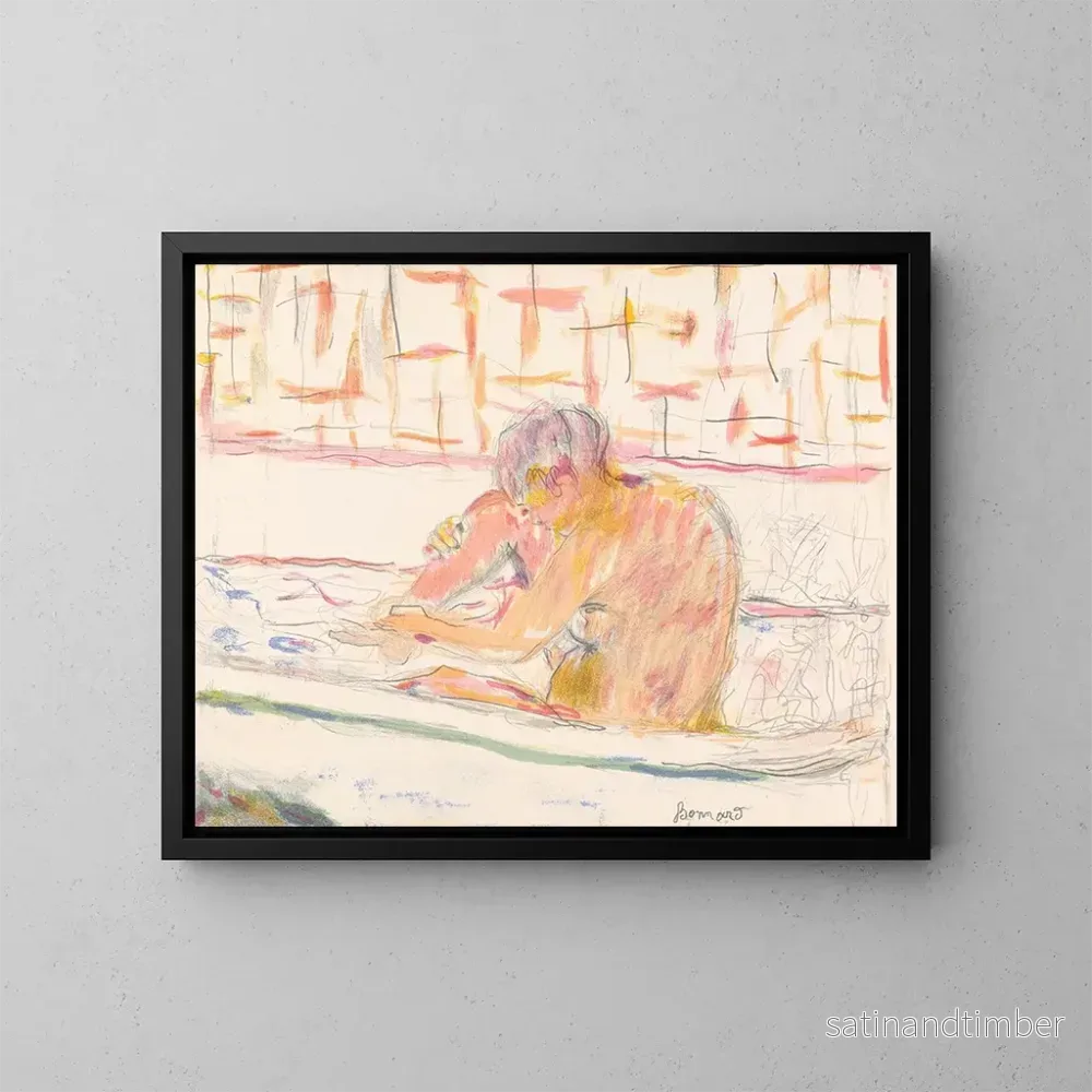 Reproduktion av målningen av kvinna i ett badkar - Pierre Bonnard