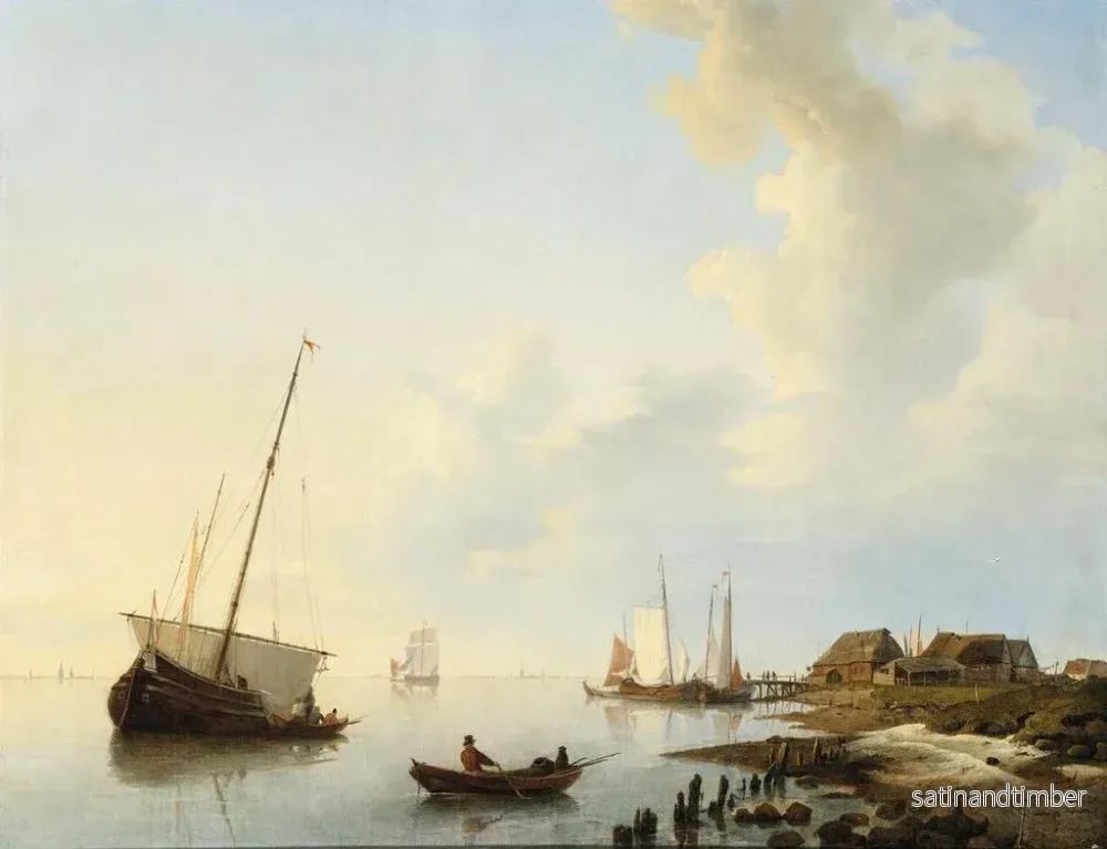Reproduktion av målningen Bateaux dans un estuaire - Hermanus Koekkoek - Bild 2