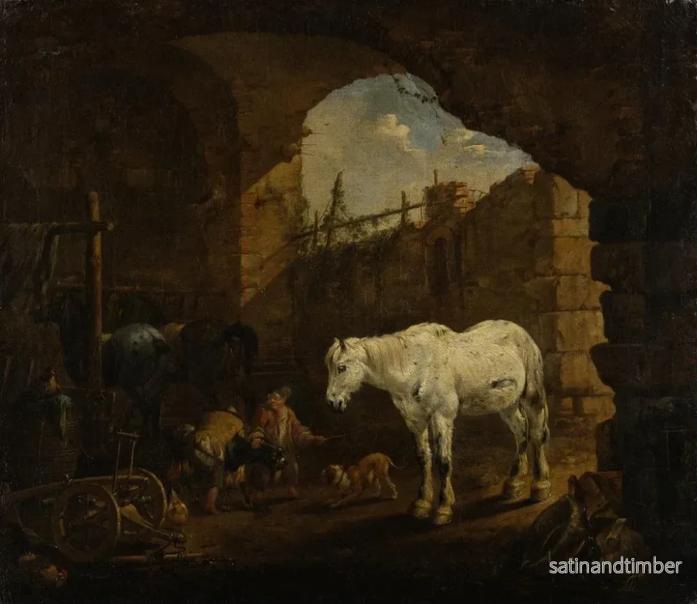 Reproduktion av målningen Barn som leker i en stuga - Johann Heinrich Roos - Bild 2