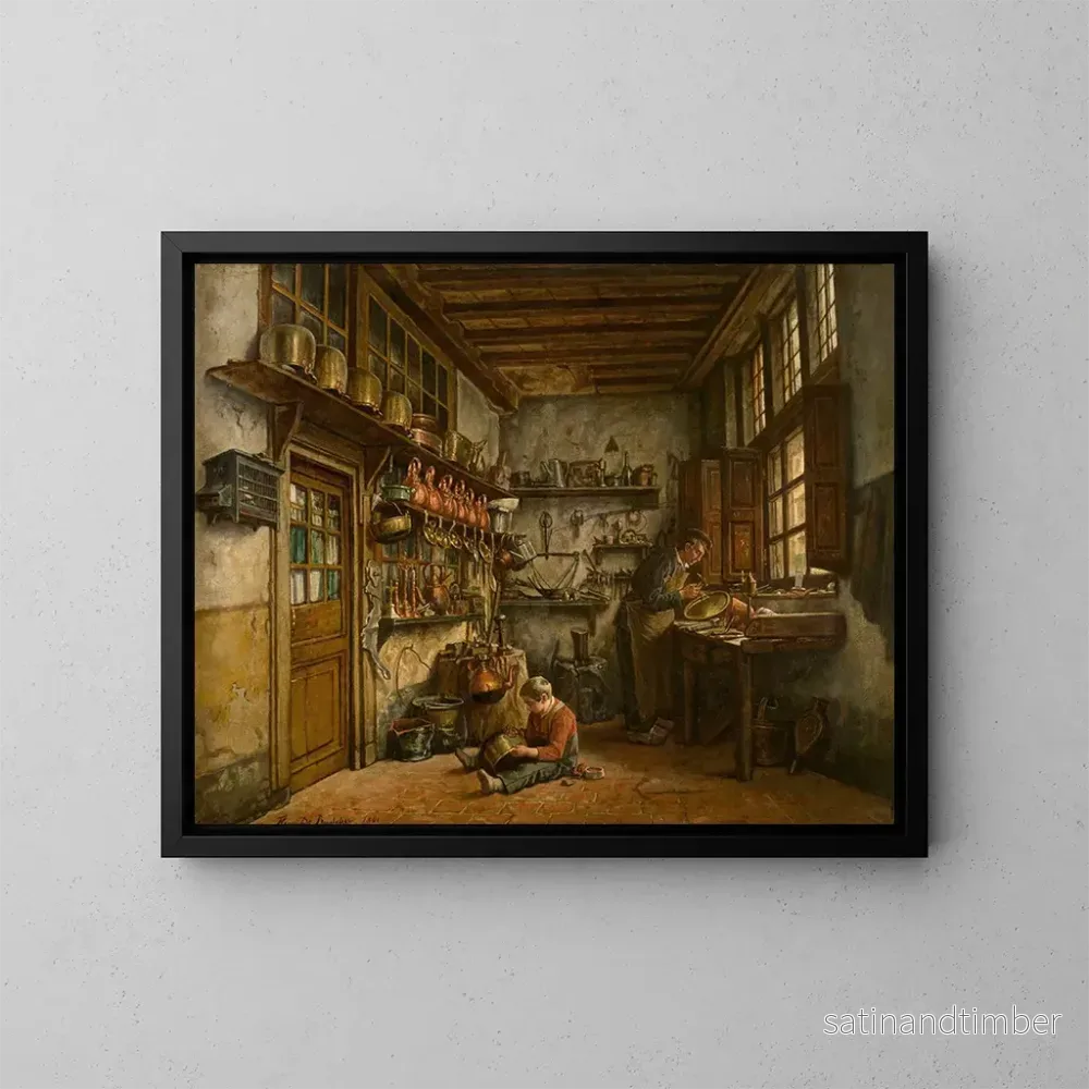 Reproduktion av målningen Le bricoleur - Henri de Braekeleer