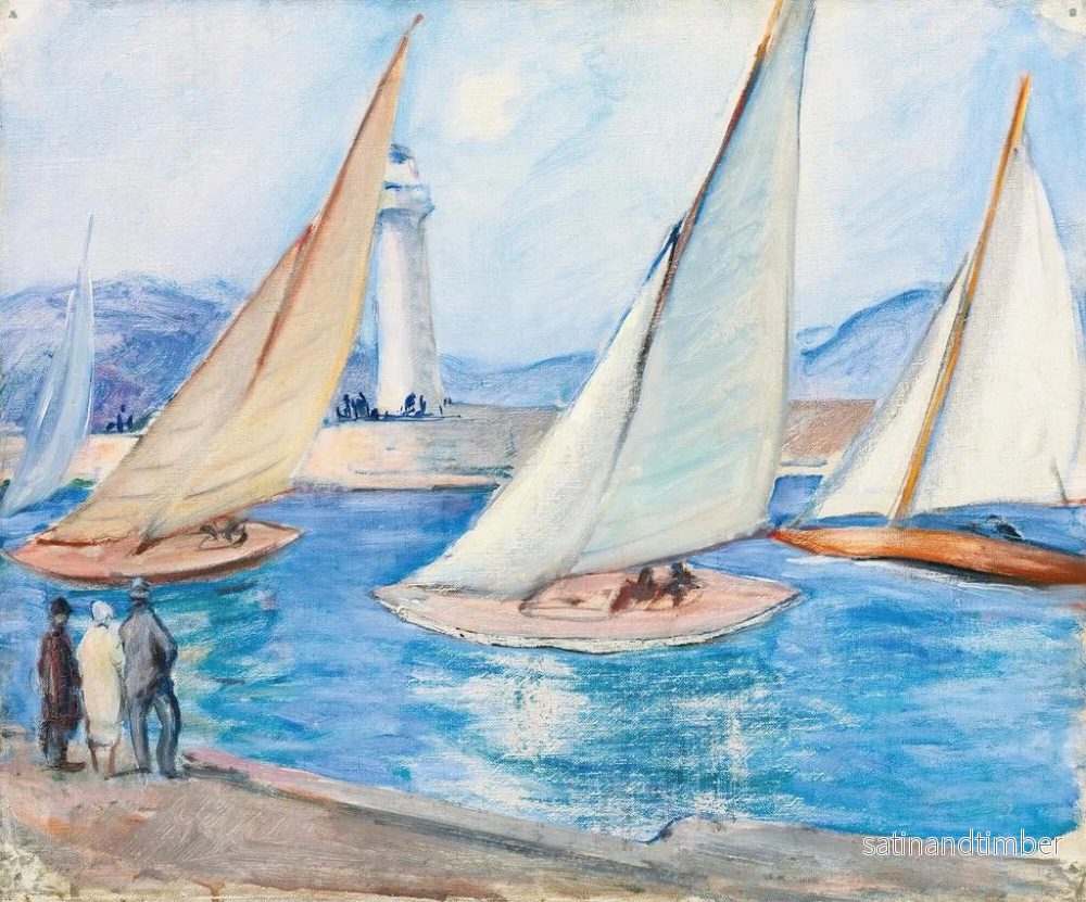 Reproduktion av målningen av start av regattor i södra Frankrike, Saint-Tropez - Henri Lebasque - Bild 2
