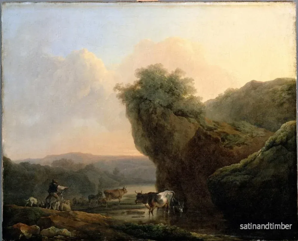 Reproduktion av målningen Landskap med boskap - Philip James de Loutherbourg - Bild 2