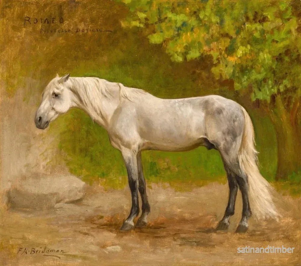 Reproduktion av målningen Roméo och en hingst i ett landskap - Frederick Arthur Bridgman - Bild 2