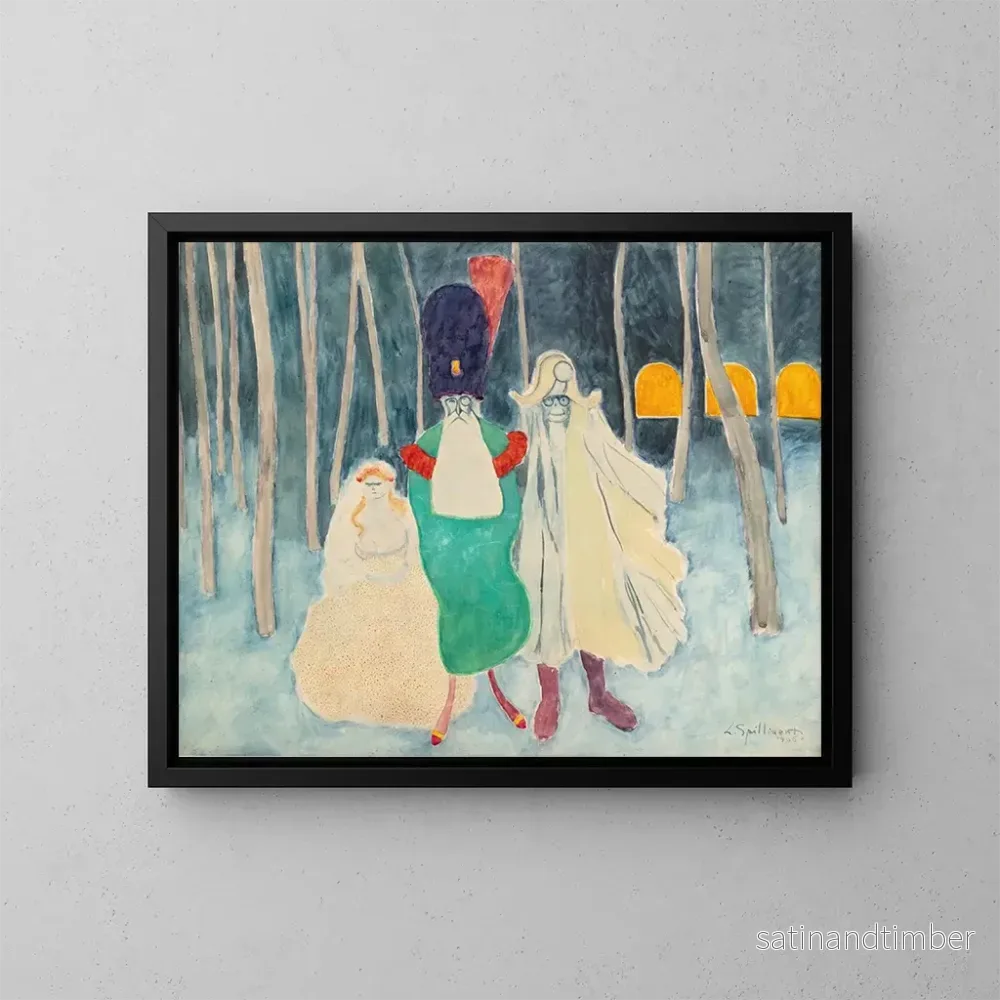 Reproduktion av målningen Mascarade Léopold II, Napoléon och blomsterflickan - Léon Spilliaert