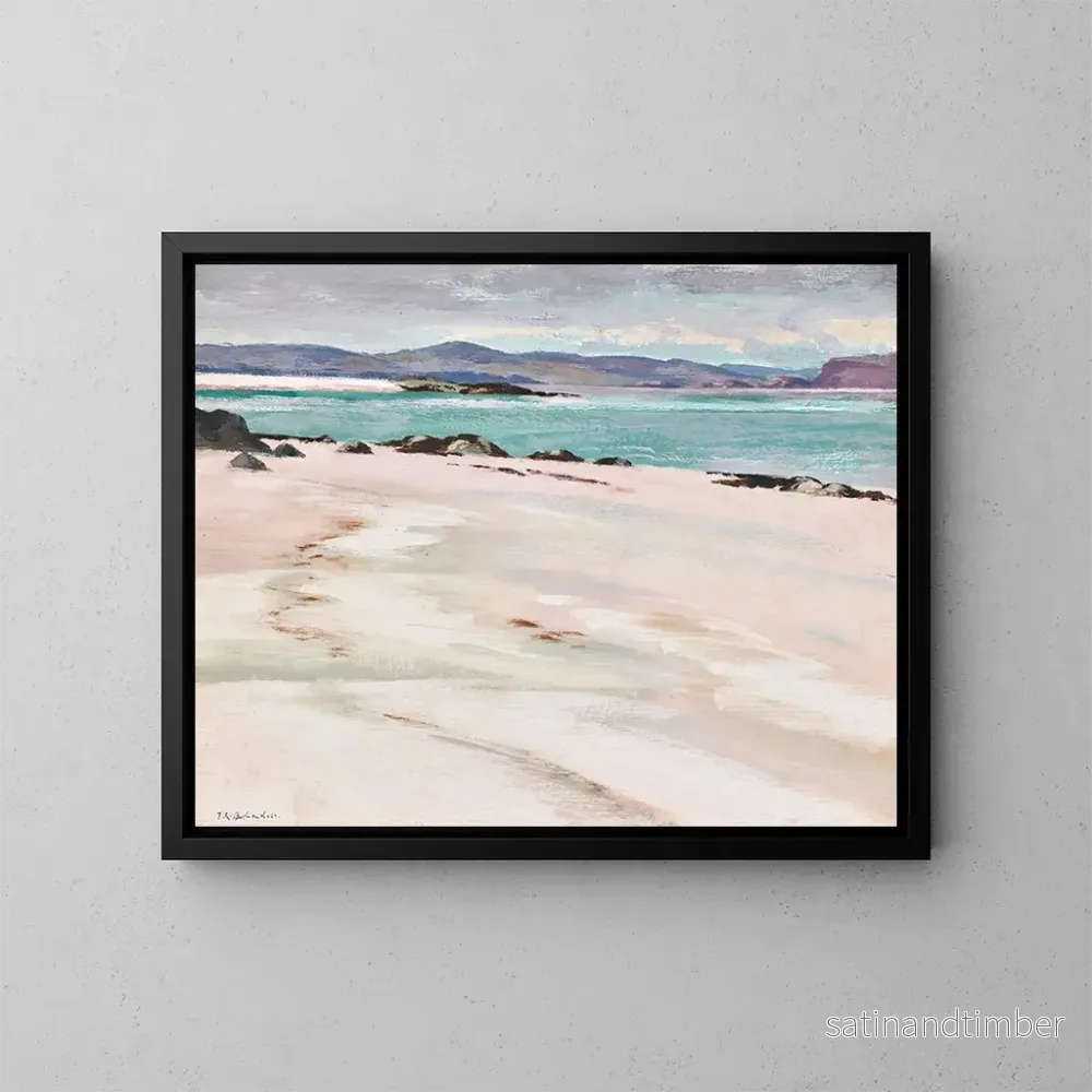Reproduktion av målningen av Sables blancs d'Iona, vy österut - Francis Campbell Boileau Cadell