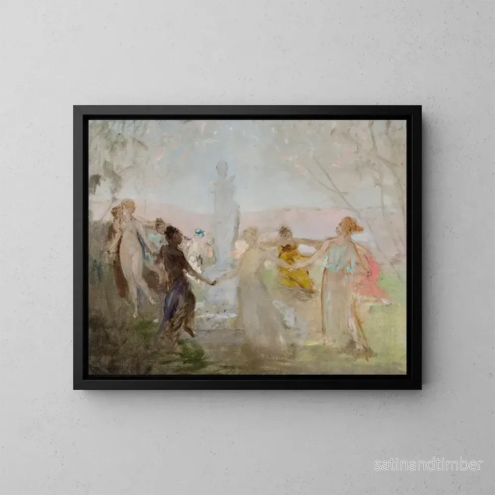 Reproduktion av målningen Skiss för målningen Procession runt statyn av Venus de Milo - Jan Cybis