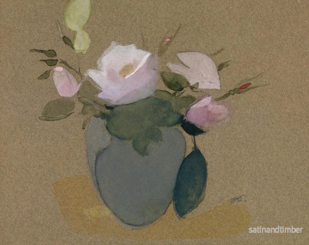 Reproduktion av målningen Rosor i en blågrön vas - Helene Schjerfbeck - Bild 2