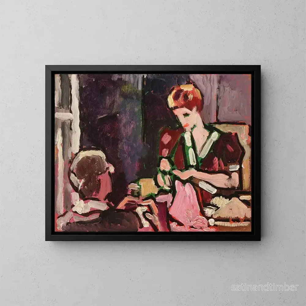 Reproduktion av målningen Ung kvinna som syr - Louis Valtat