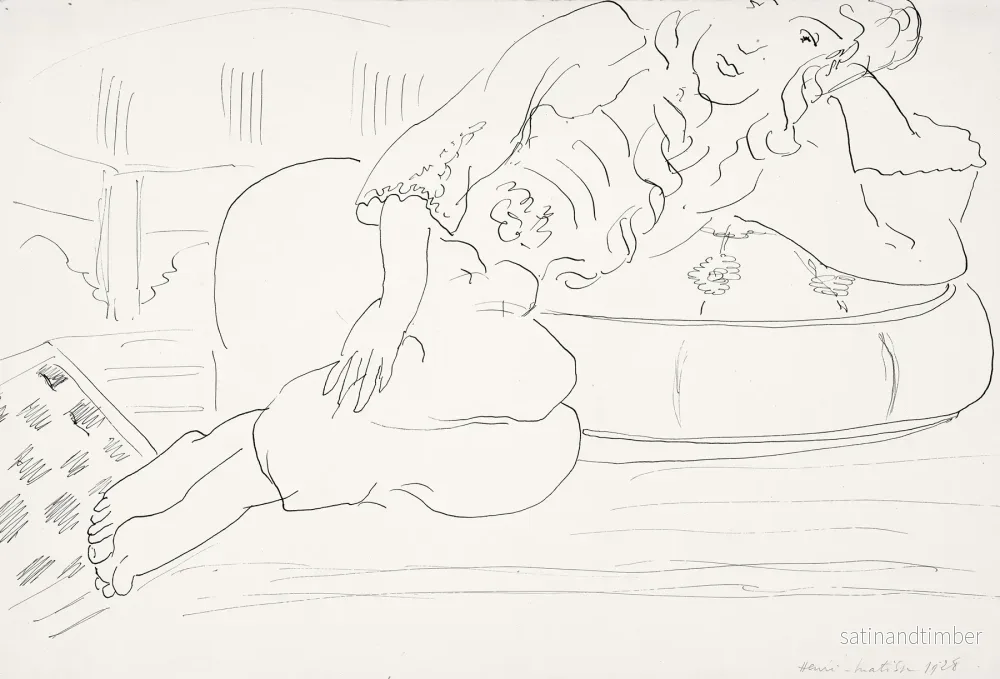 Reproduction du dessin Odalisque, damier et coussin – Henri Matisse Reproduction du dessin Odalisque, damier et coussin – Henri Matisse