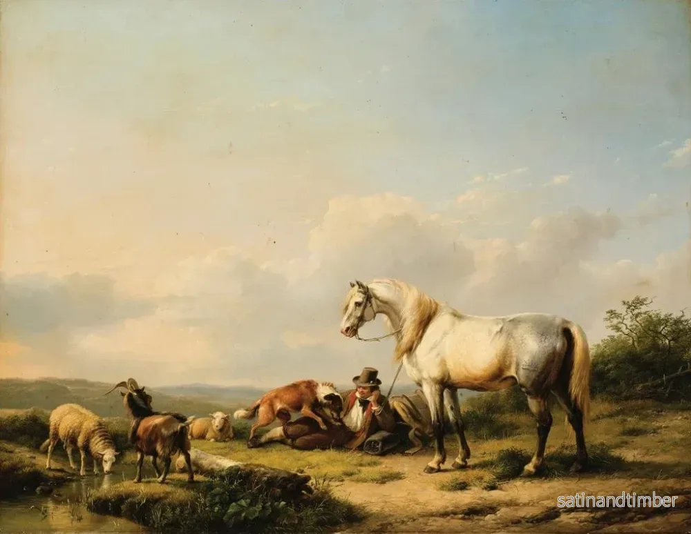 Reproduktion av målningen Cavalier au repos - Eugène Joseph Verboeckhoven - Bild 2