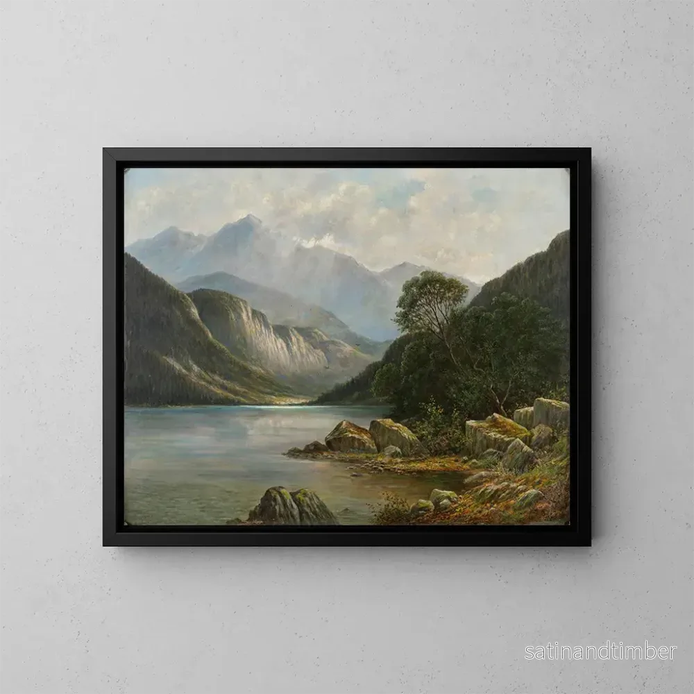 Reproduktion av målningen Lac Bader med Wetterstein - Franz Stephan Paschinger
