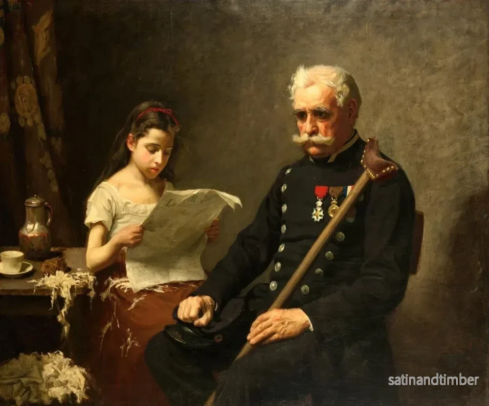 Reproduktion av målningen Le grand-père reçoit de mauvaises nouvelles de la guerre - Nils Forsberg - Bild 2
