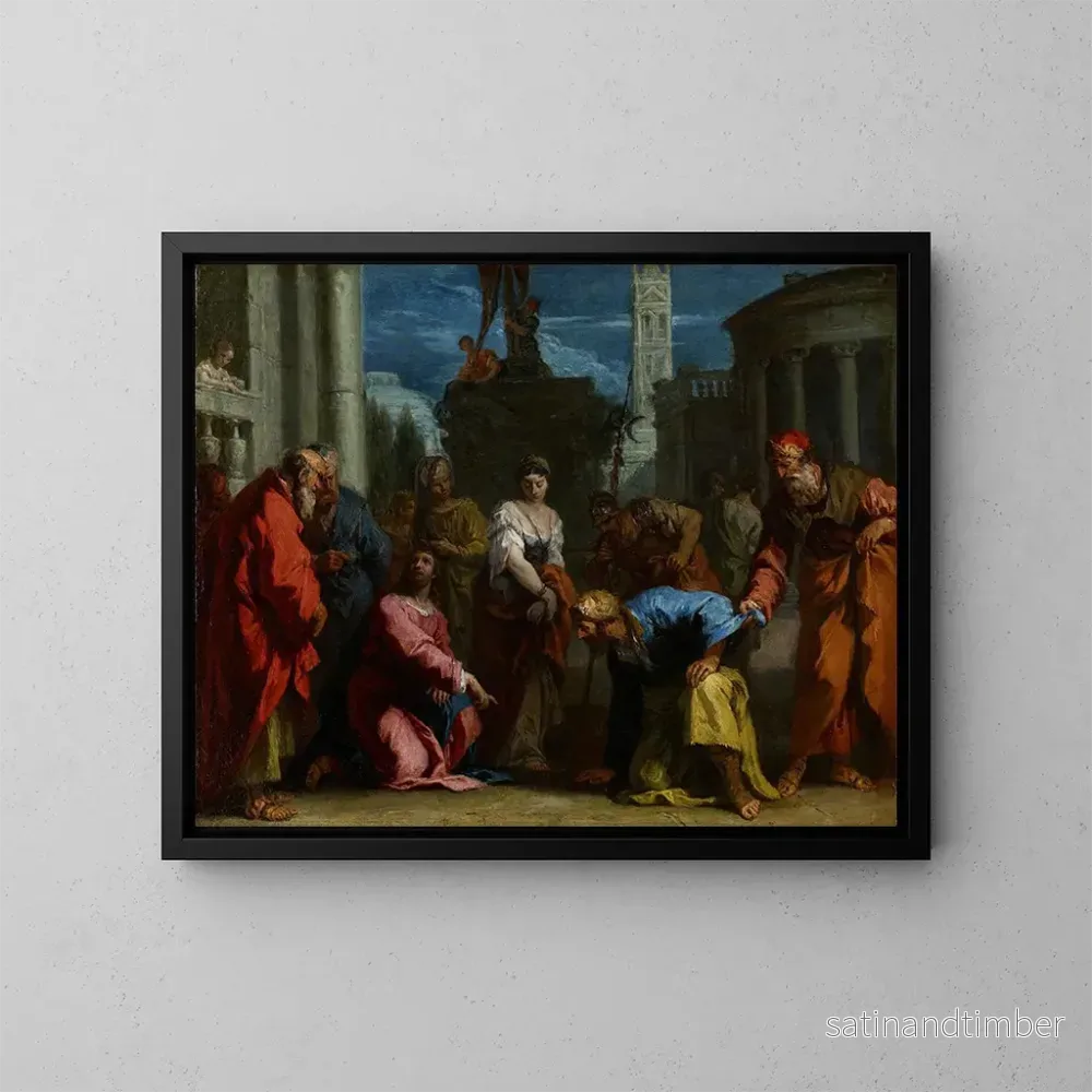 Reproduktion av målningen Le Christ et la femme adultère - Sebastiano Ricci