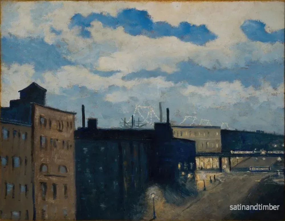 Reproduktion av målningen Rue de New York vid skymningen - Louis Michel Eilshemius - Bild 2
