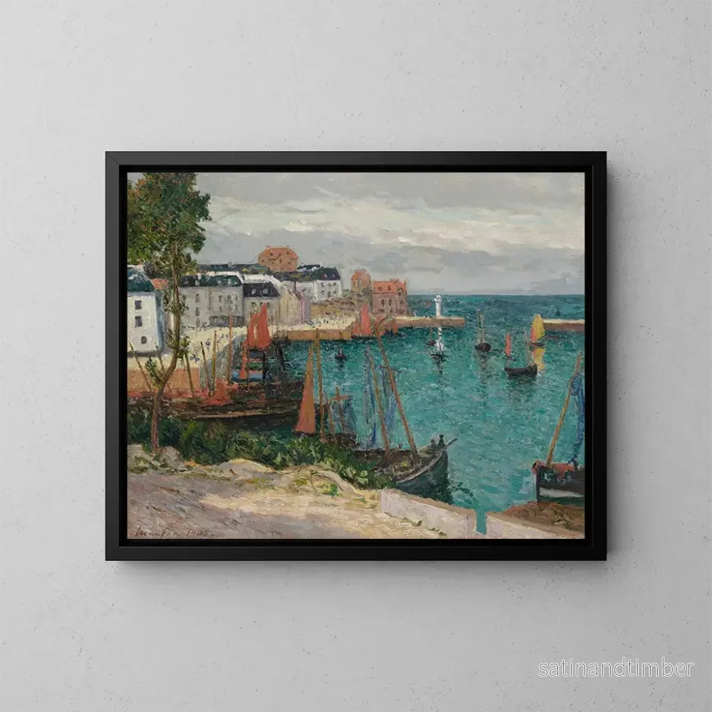 Reproduktion av målningen av Le port de Sauzon, Belle-Île-en-Mer - Maxime Maufra