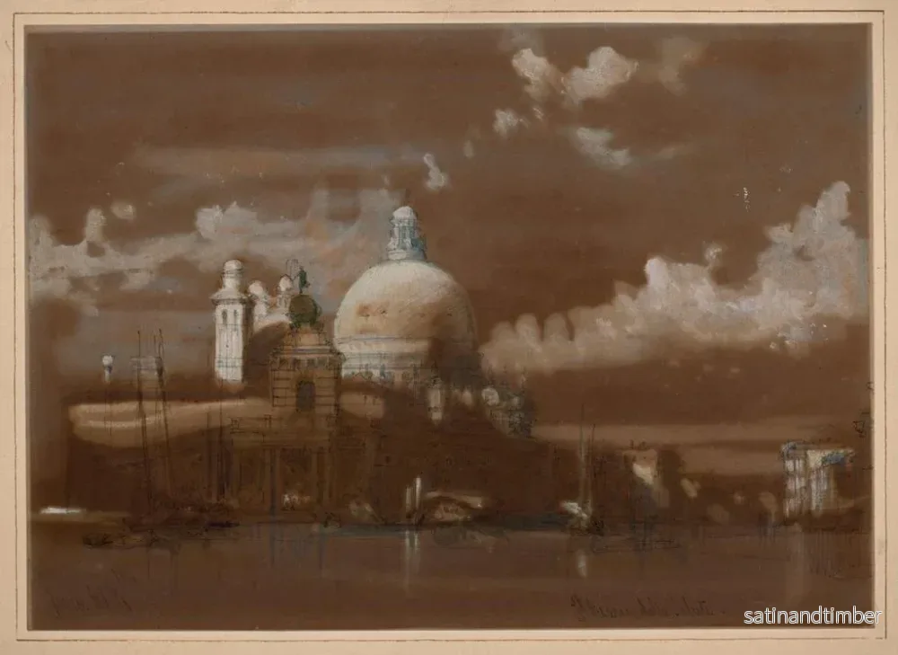 Reproduktion av målningen Basilique Santa Maria della Salute à Venise - David Roberts - Bild 2