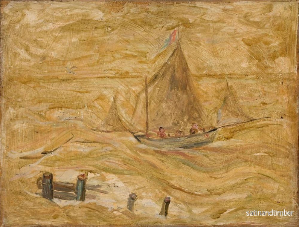 Reproduktion av målningen Båtskepp med segel på havet - Tadeusz Makowski - Bild 2