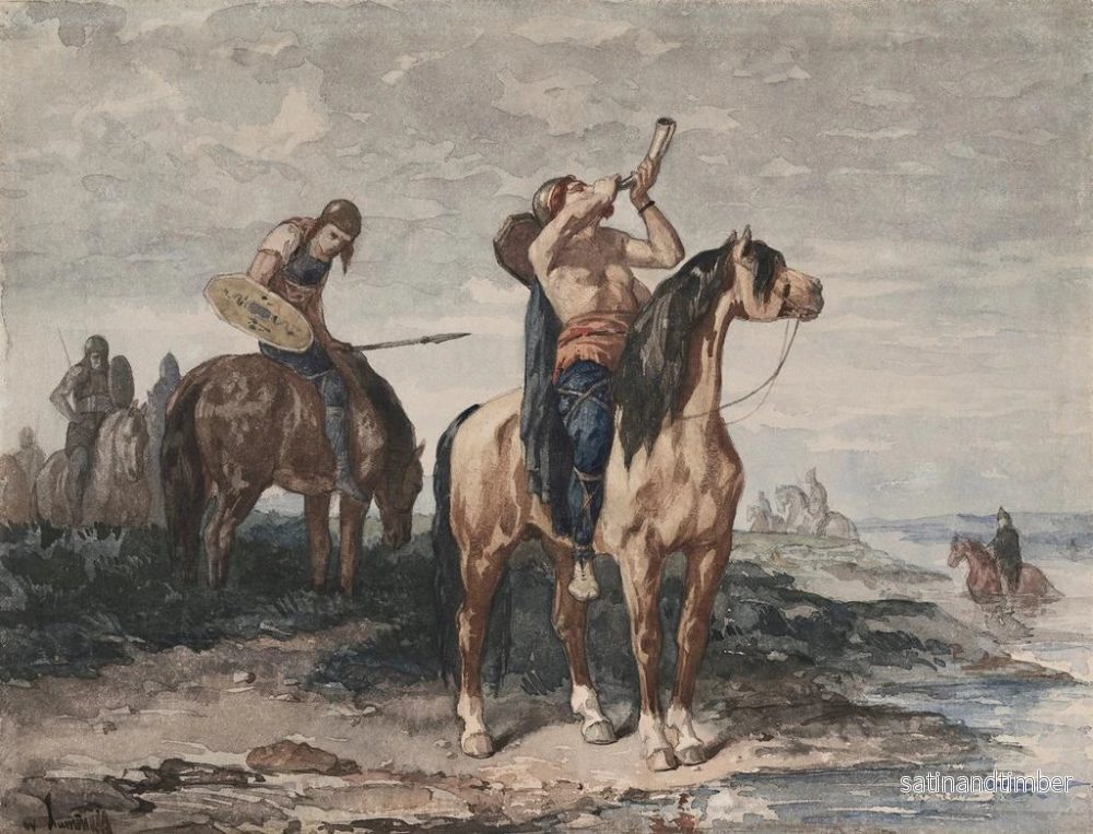 Reproduktion av målningen Les Mérovingiens - Évariste Vital Luminais - Bild 2