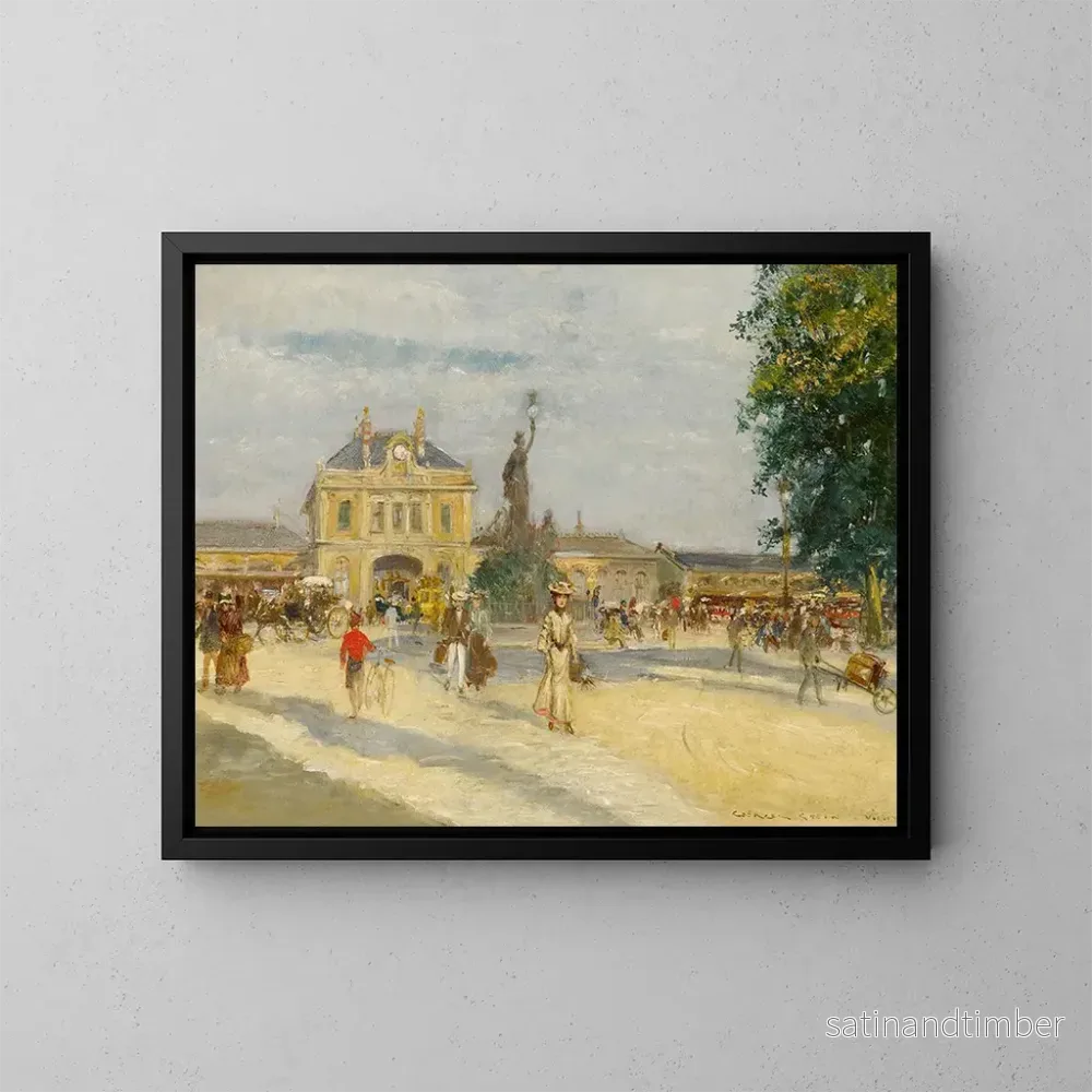 Reproduktion av målningen La Gare de Vichy - Georges Stein
