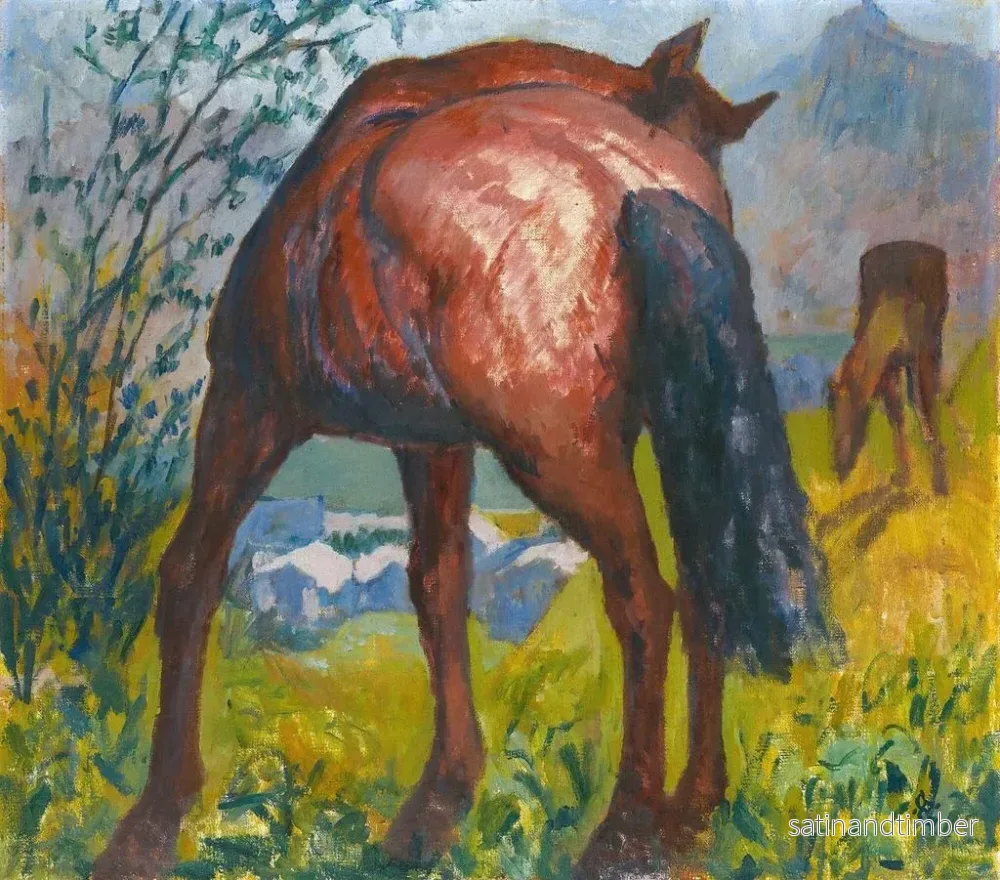 Reproduktion av målningen av den röda hästen - Giovanni Giacometti - Bild 2