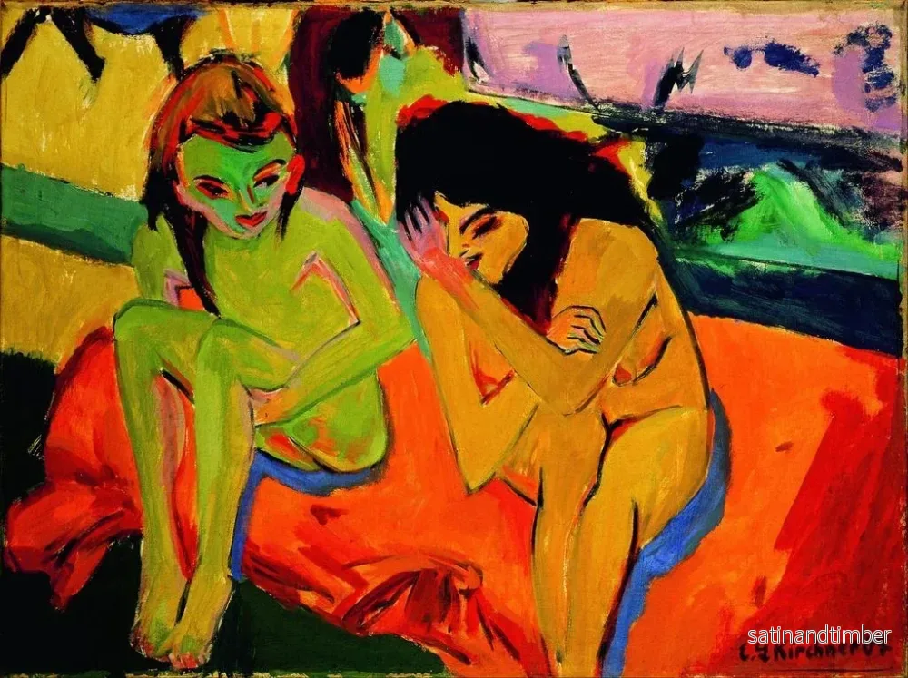 Reproduktion av målningen Filles nues en conversation - Ernst Ludwig Kirchner - Bild 2