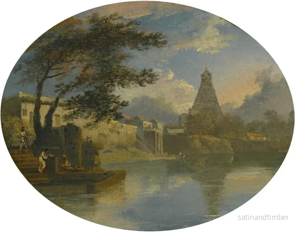 Reproduktion av målningen Vue de Thanjavur, Indien, med Brihadeeswarar-templet - Sir Charles D'Oyly - Bild 2