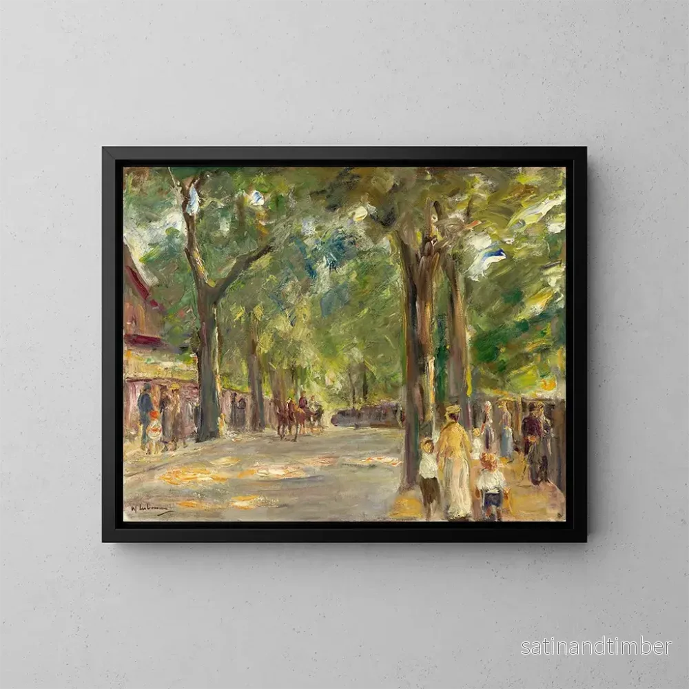 Reproduktion av målningen La grande route du lac à Wannsee avec des promeneurs - Max Liebermann