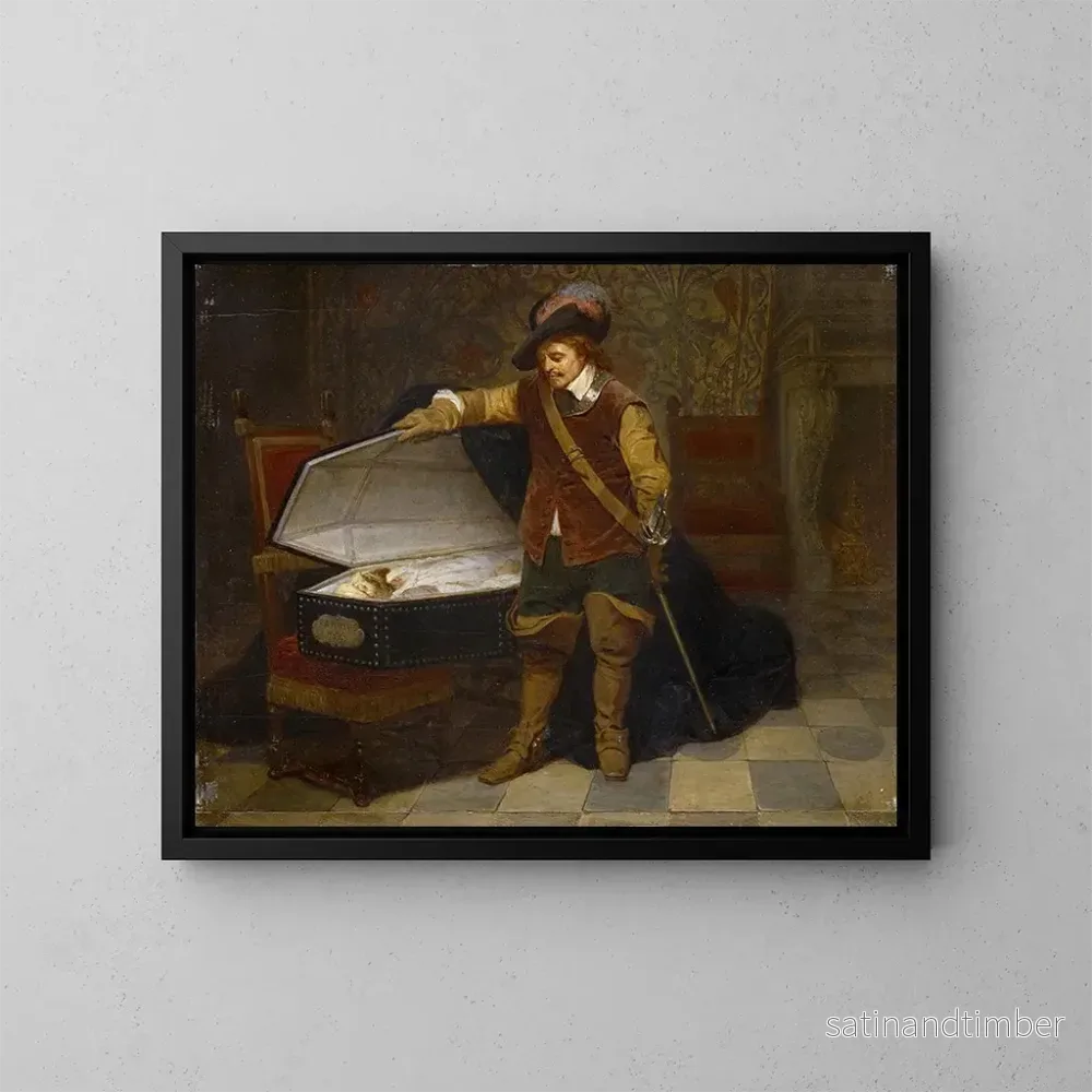 Reproduktion av målningen Cromwell och Karl I - Paul Delaroche