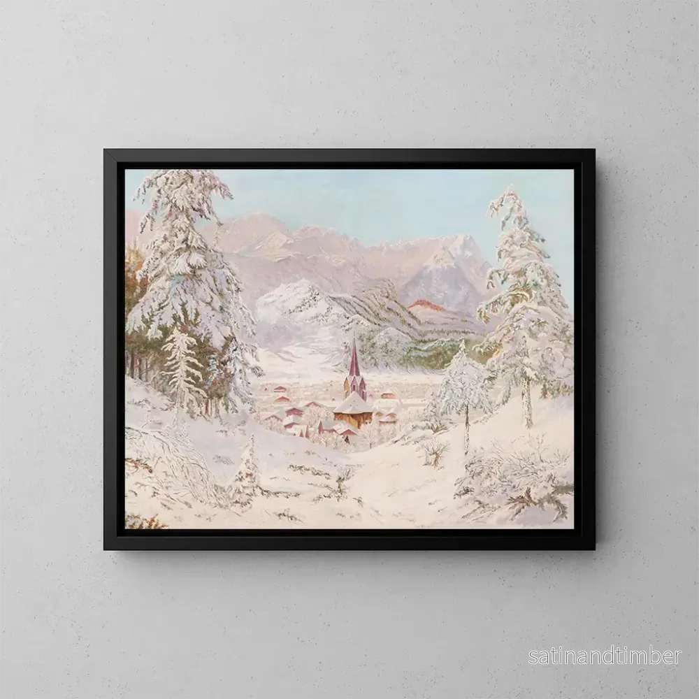 Reproduktion av målningen Vue sur Garmisch-Partenkirchen - Eduard Kasparides