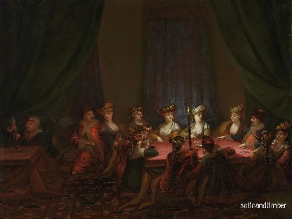 Reproduktion av målningen Fête d'Arméniens jouant aux cartes - Jean-Baptiste Vanmour - Bild 2