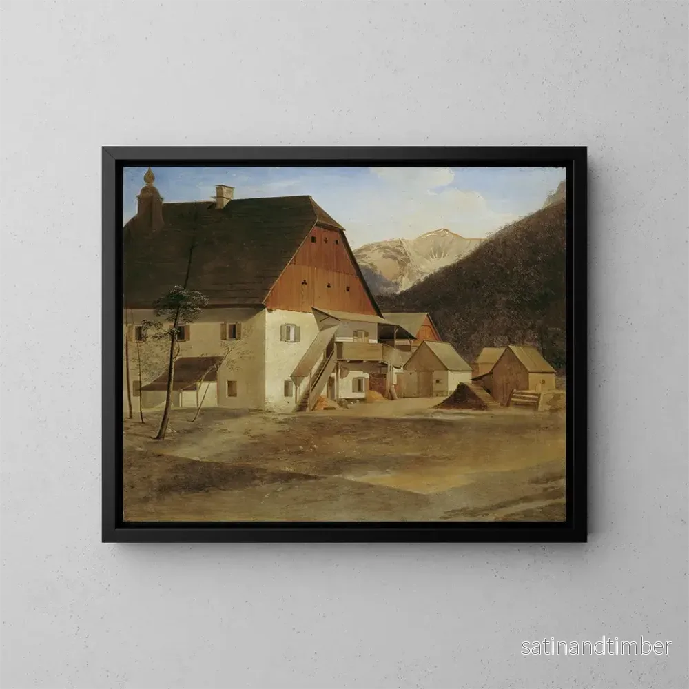 Reproduktion av målningen La grande maison de la martre à Hirschwang sur la Rax - Erasmus von Engert