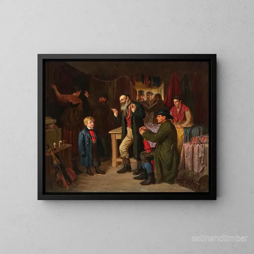 Reproduktion av målningen L'essayage du manteau - Gustav Zafaurek