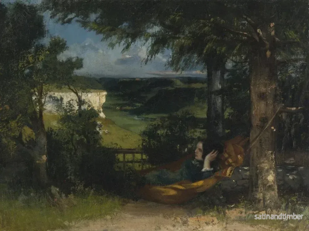 Reproduktion av målningen av kvinna i hängmatta - Gustave Courbet - Bild 2