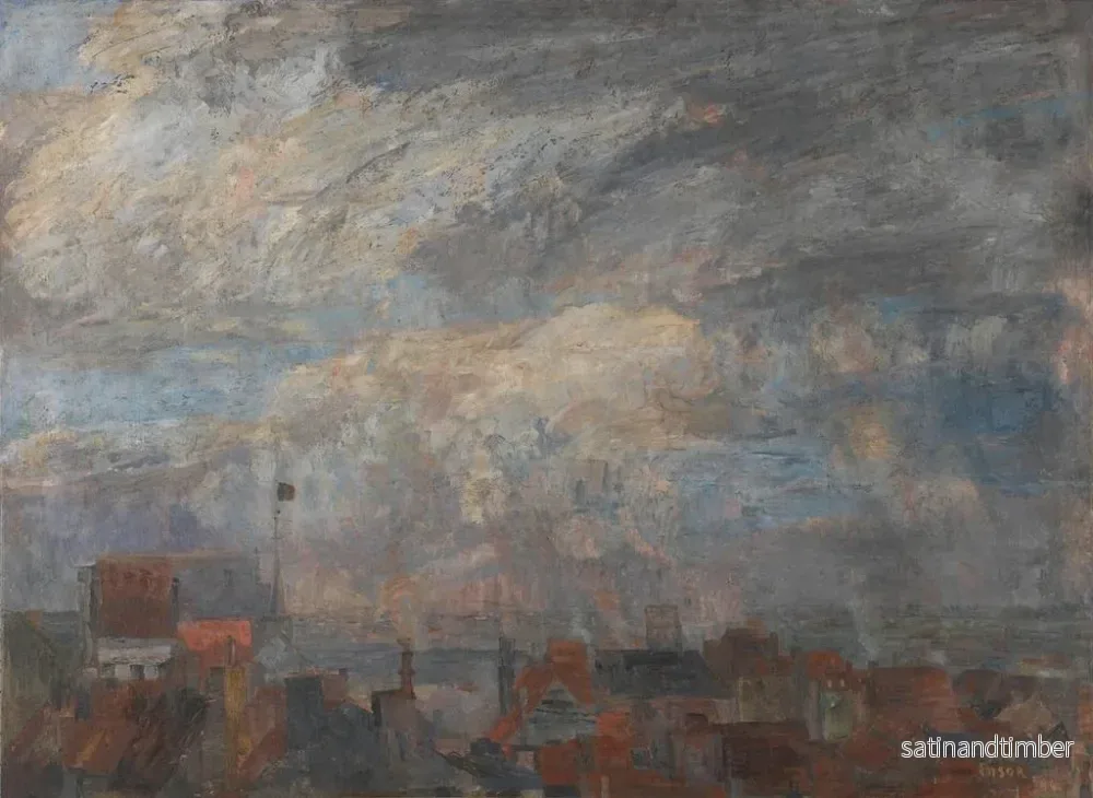 Reproduktion av målningen Les toits d'Ostende - James Ensor - Bild 2