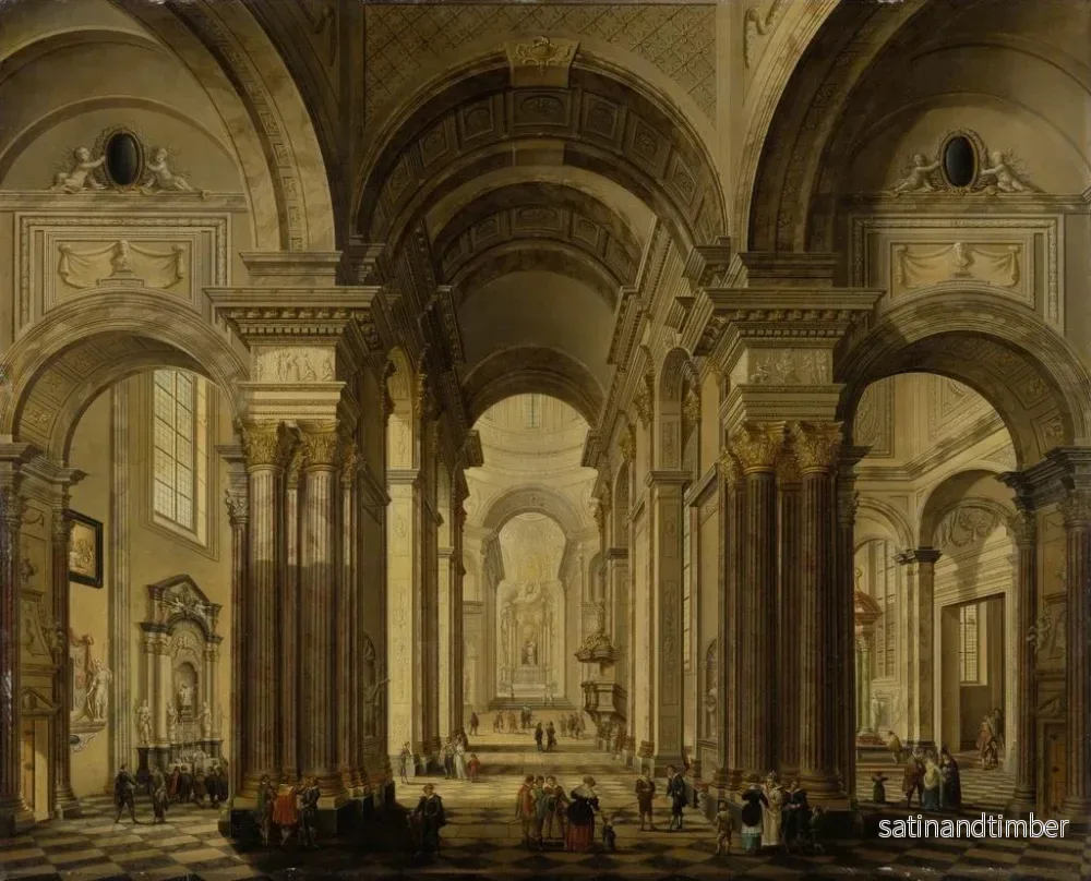 Reproduktion av målningen av ett barockkyrkorinteriör - Johann Ludwig Ernst Morgenstern - Bild 2