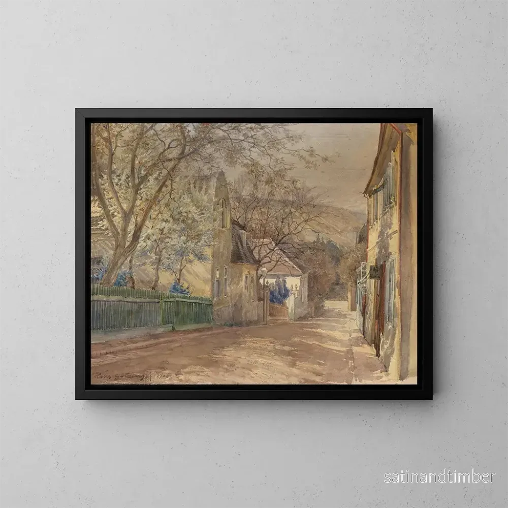 Reproduktion av målningen La maison Therese Krones à Heiligenstadt - Hans Götzinger