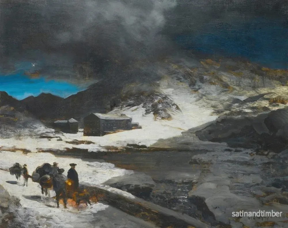 Reproduktion av målningen av L'auberge du Grand Saint-Bernard dans les Alpes - Oswald Achenbach - Bild 2